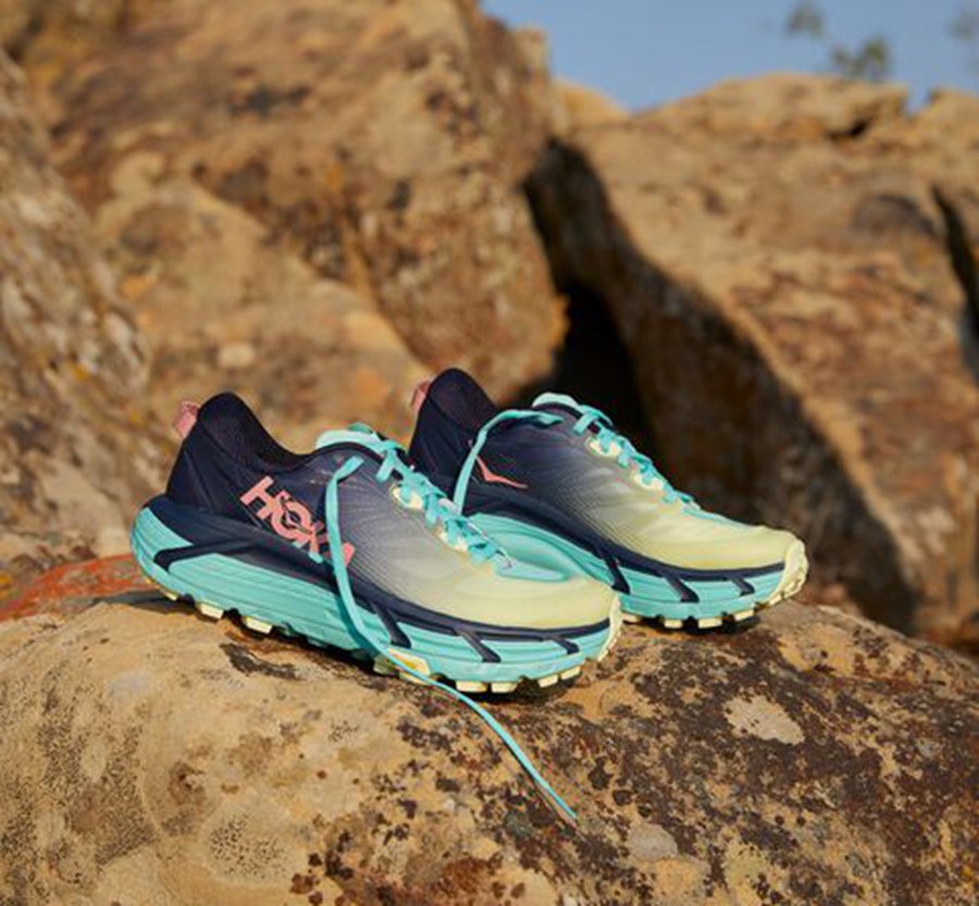 Tenis Trail Hoka One One Feminino Pretas/Menta - Mafate Speed 3 - 130-LHCWKX